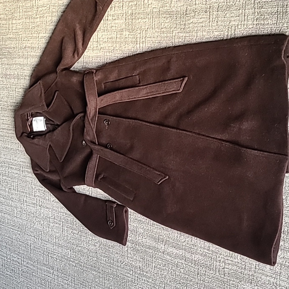 Abercrombie & Fitch Double-Breasted Wool-blend Coat in Dark Coffee - Picture 6 of 12